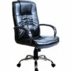Turin Chrome Leather Faced Manager Chair -EQUIP4WORK Sales 014339