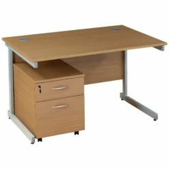 NEXT DAY Solar Rectangular Cantilever Desks With Mobile Pedestal