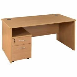 NEXT DAY Solar Rectangular Panel End Desks With Mobile Pedestal