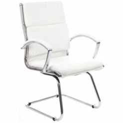 Formosa Enviro Leather Cantilever Chair White
