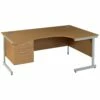Solar Cantilever Ergonomic Desks With Single Fixed Pedestal