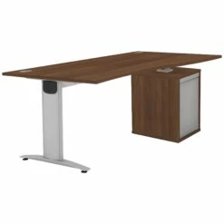 Protocol IBeam Wave Desk With Tambour Pedestal