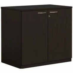 Next Day Eclipse Black Desk High Cupboards