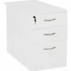 Next Day Vogue White Desk High Pedestals