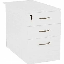 Next Day Vogue White Desk High Pedestals