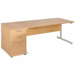 Commerce II Rectangular Desks With Desk High Pedestal