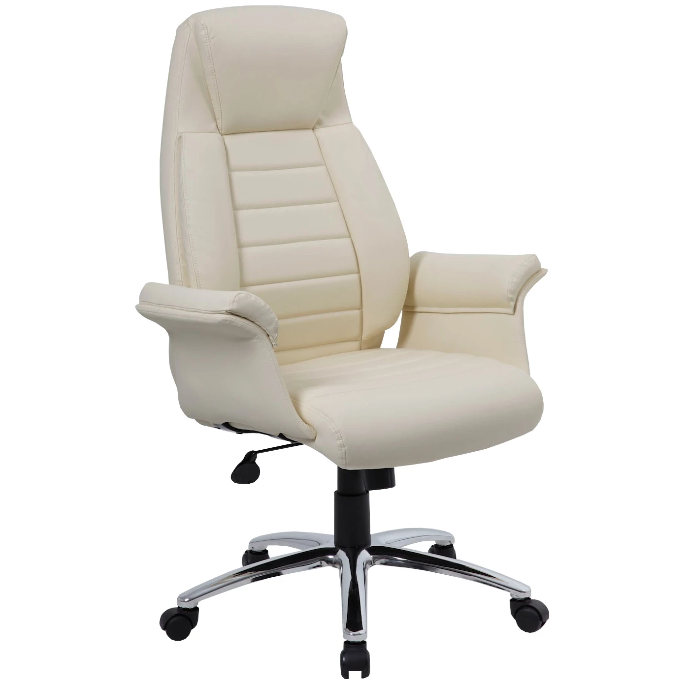 Jersey Cream High Back Executive Leather Faced Armchair 3 Jersey Cream High Back Executive Leather Faced Armchair