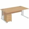 Commerce II Deluxe Rectangular Office Desks With Mobile Pedestal -EQUIP4WORK Sales 041815