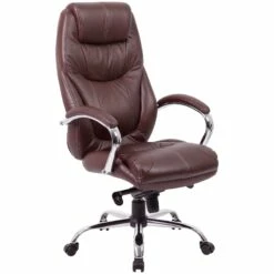 Genoa Leather Executive Office Chair Brown