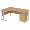 NEXT DAY Commerce II Deluxe Ergonomic Desks + Low Mobile Pedestal -EQUIP4WORK Sales 044157