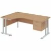 NEXT DAY Commerce II Deluxe Ergonomic Desks + Fixed Pedestal -EQUIP4WORK Sales 044158