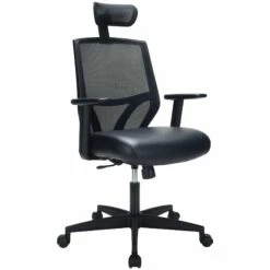 Impact Mesh Office Chair With Pocket Sprung Leather Seat