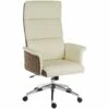 Elegance High Back Leather Look Executive Chair Cream -EQUIP4WORK Sales 054787
