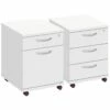 Commerce II White Low Mobile Pedestals -EQUIP4WORK Sales 055795