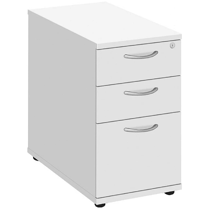 Commerce II White Desk High Pedestals 3 Commerce II White Desk High Pedestals