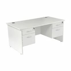 NEXT DAY Karbon K2 Rectangular Panel End Office Desks With Double Fixed Pedestals