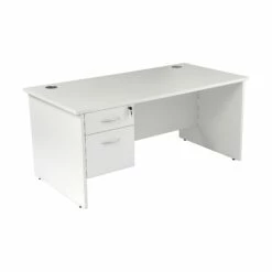 NEXT DAY Karbon K2 Rectangular Panel End Office Desks With Single Fixed Pedestal