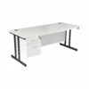 NEXT DAY Karbon K3 Rectangular Deluxe Cantilever Desk With Single Fixed Pedestal -EQUIP4WORK Sales 058794