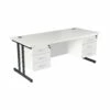 NEXT DAY Karbon K3 Rectangular Deluxe Cantilever Desk With Double Fixed Pedestals -EQUIP4WORK Sales 058814