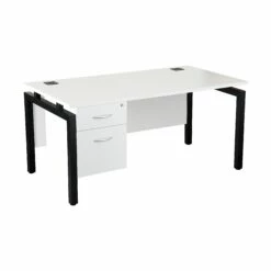 NEXT DAY Karbon K4 Rectangular Bench Desks With Single Fixed Pedestal
