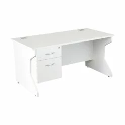 NEXT DAY Karbon K4 Rectangular Panel End Desk With Single Fixed Pedestal