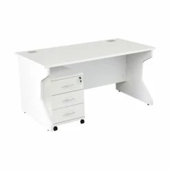 NEXT DAY Karbon K4 Rectangular Panel End Desk With Mobile Pedestal