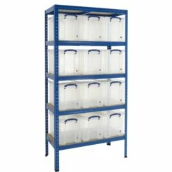 Value Shelving Bay With 12 X 24 Litre Really Useful Boxes