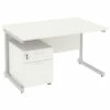 Next Day Vogue White Rectangular Cantilever Desks With Mobile Pedestal 1 Next Day Vogue White Rectangular Cantilever Desks With Mobile Pedestal -EQUIP4WORK Sales 061486