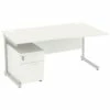 Next Day Vogue White Wave Cantilever Desks With Mobile Pedestal -EQUIP4WORK Sales 061498