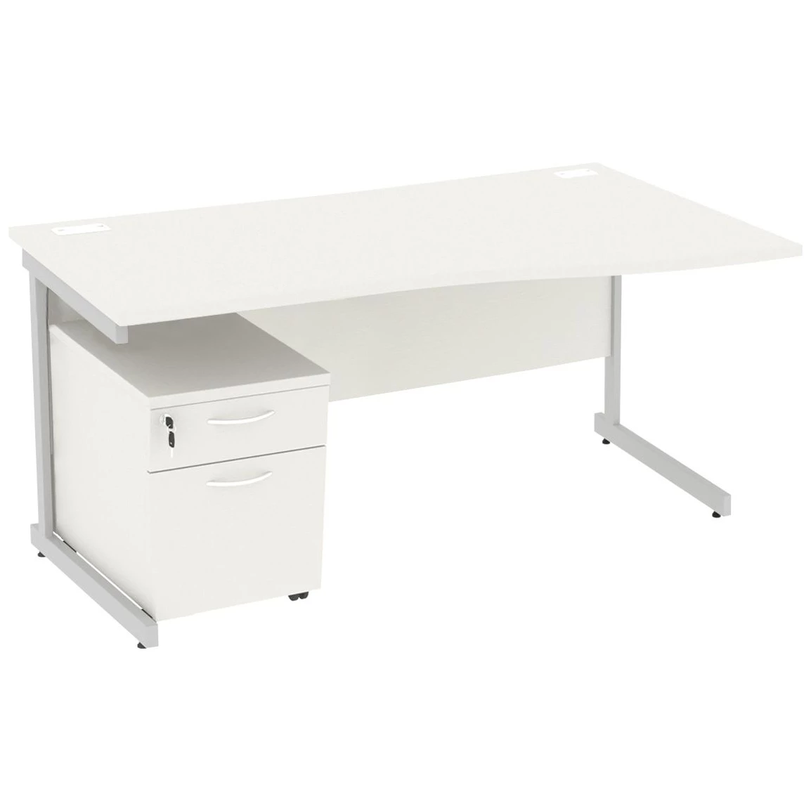 Next Day Vogue White Wave Cantilever Desks With Mobile Pedestal 3 Next Day Vogue White Wave Cantilever Desks With Mobile Pedestal