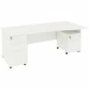 Next Day Vogue White Wave Panel End Desks With Desk High & Mobile Pedestal -EQUIP4WORK Sales 061778