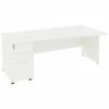 Next Day Vogue White Wave Panel End Desks With Desk High Pedestal 2 Next Day Vogue White Wave Panel End Desks With Desk High Pedestal -EQUIP4WORK Sales 061779