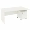 Next Day Vogue White Wave Panel End Desks With Mobile Pedestal -EQUIP4WORK Sales 061780
