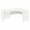 Next Day Vogue White Ergonomic Panel End Desks With Single Fixed Pedestal -EQUIP4WORK Sales 061787