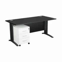 Karbon K5 Rectangular IT Desks With Wooden Mobile Pedestal
