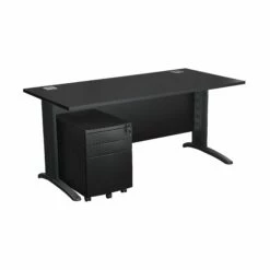 Next Day Karbon K5 IT Desks With 3 Drawer Mobile Metal Pedestal
