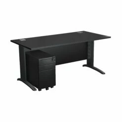 Next Day Karbon K5 IT Desks With 3 Drawer Slimline Mobile Metal Pedestal