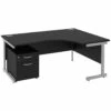 Next Day Eclipse Black Ergonomic Cantilever Desks With Mobile Pedestal -EQUIP4WORK Sales 063283