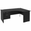 Next Day Eclipse Black Ergonomic Panel End Desks With Single Fixed Pedestal -EQUIP4WORK Sales 063289