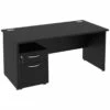 Next Day Eclipse Black Rectangular Panel End Desks With Mobile Pedestal -EQUIP4WORK Sales 063298