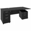 Next Day Eclipse Black Wave Cantilever Desks With Desk High & Mobile Pedestal -EQUIP4WORK Sales 063301