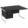 Next Day Eclipse Black Wave Cantilever Desks With Single Fixed Pedestal -EQUIP4WORK Sales 063304