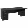 Next Day Eclipse Black Wave Panel End Desks With Desk High & Mobile Pedestal -EQUIP4WORK Sales 063306