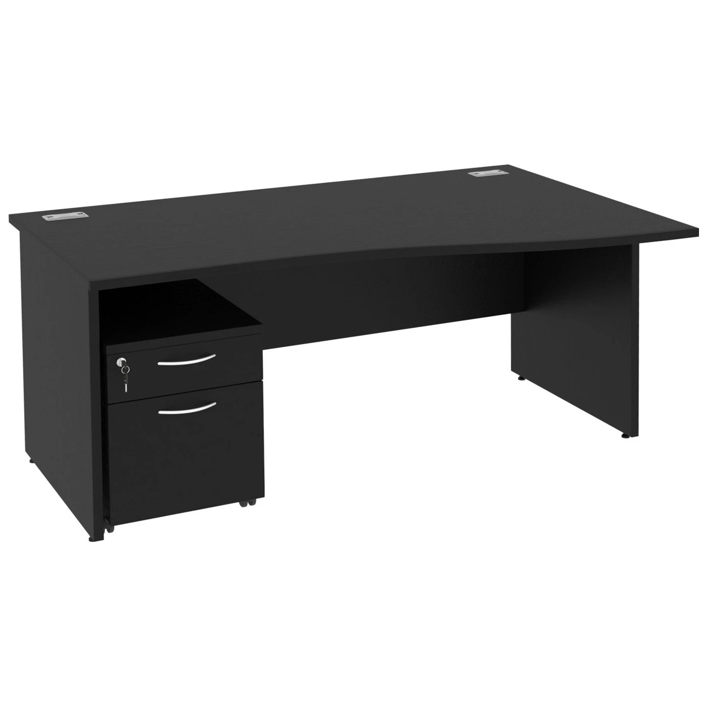Next Day Eclipse Black Wave Panel End Desks With Mobile Pedestal 3 Next Day Eclipse Black Wave Panel End Desks With Mobile Pedestal