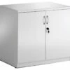 White Lumina High Gloss Double Door Cupboard -EQUIP4WORK Sales 070997