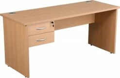 NEXT DAY Karbon K2 Compact Rectangular Panel End Office Desks With Single Fixed Pedestal