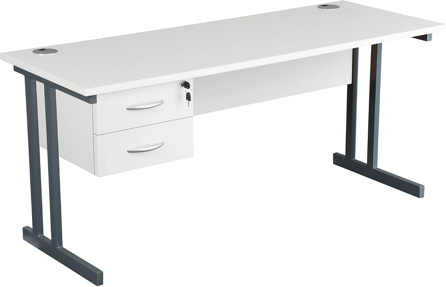 NEXT DAY Karbon K3 Compact Rectangular Deluxe Cantilever Desk With Single Fixed Pedestal 3 NEXT DAY Karbon K3 Compact Rectangular Deluxe Cantilever Desk With Single Fixed Pedestal