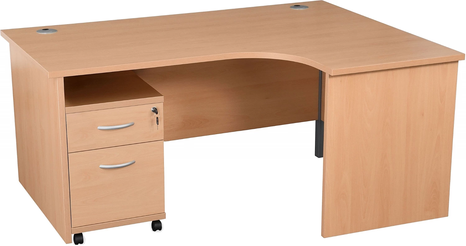 Karbon K2 Ergonomic Panel End Office Desks With Low Mobile Pedestal 3 Karbon K2 Ergonomic Panel End Office Desks With Low Mobile Pedestal