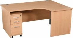 Karbon K2 Ergonomic Panel End Office Desks With Narrow Under Desk Pedestal