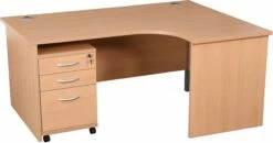 Karbon K2 Ergonomic Panel End Office Desks With Tall Under Desk Pedestal